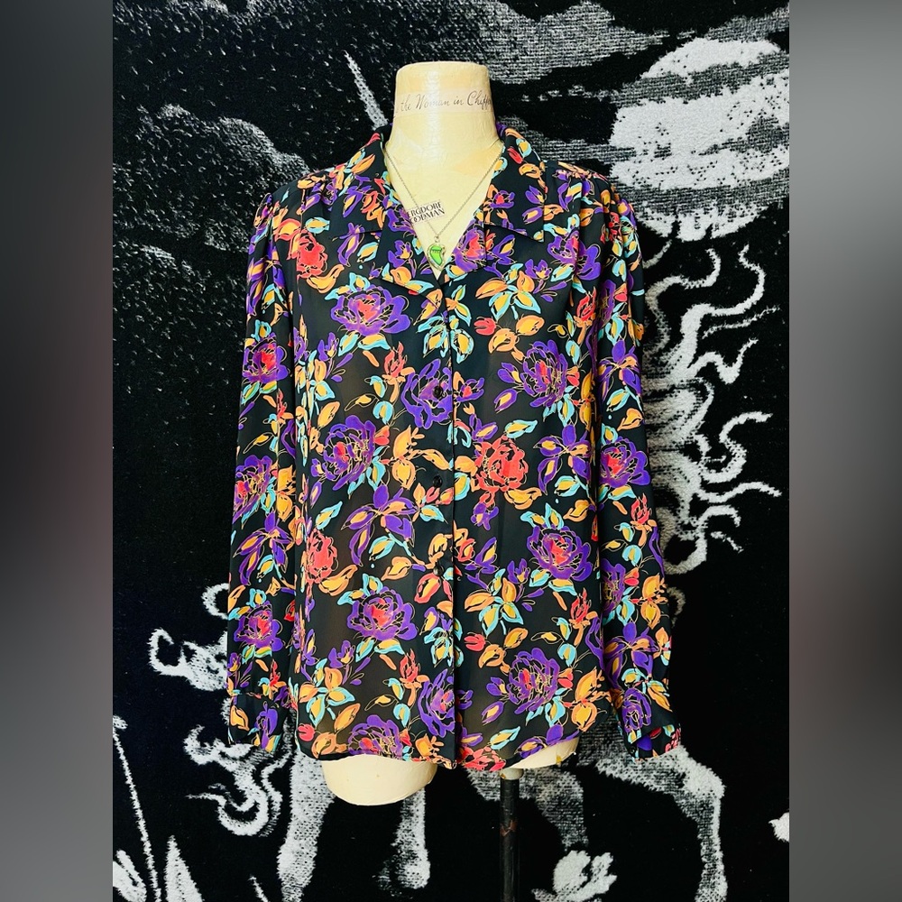 LAST CHANCE 🌈 VTG 1990s Multicolor Floral Blouse